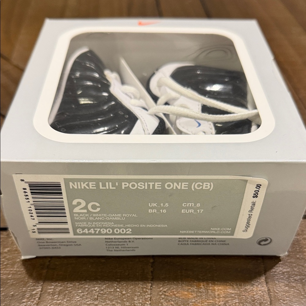 Nike Lil' Posite One Black and White Baby Shoes
